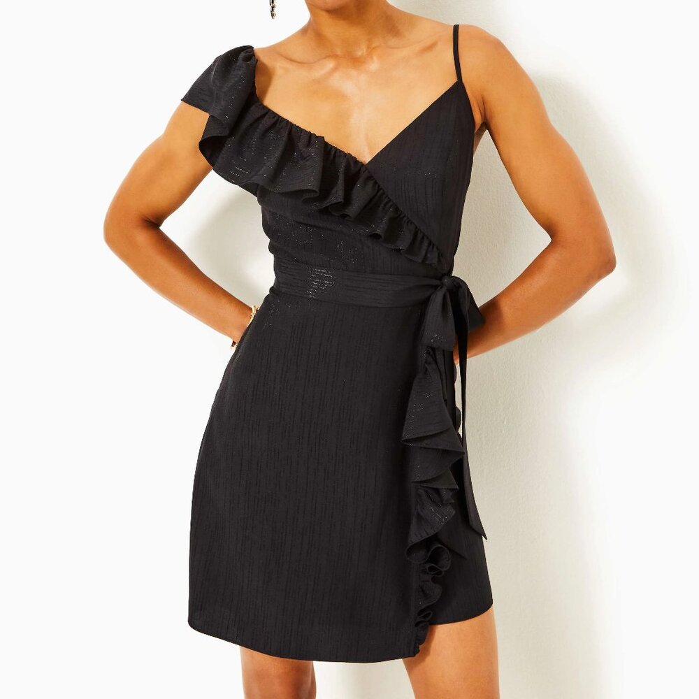 NWT Lilly Pulitzer Lavianna Ruffle Dress in Noir